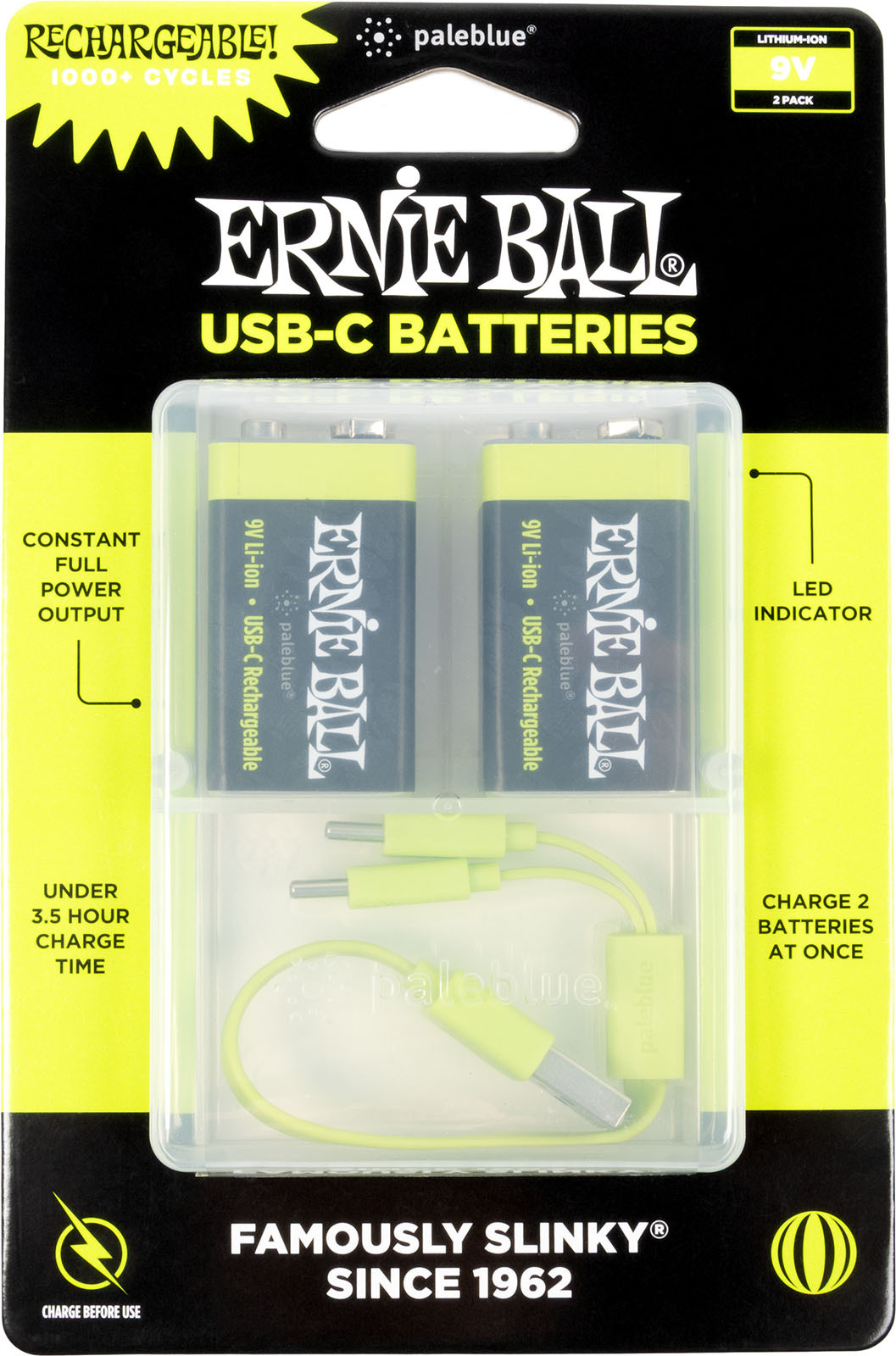 Ernie Ball 9642 - 9v Rechargeable Via Usb-c - Batería - Main picture