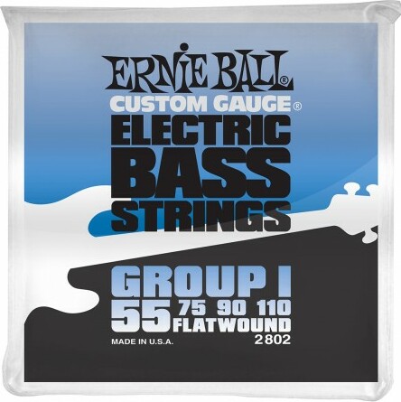 Ernie Ball Jeu De 4 Cordes Bass (4) 2802 Flatwound Group I 55-110 - Cuerdas para bajo eléctrico - Main picture