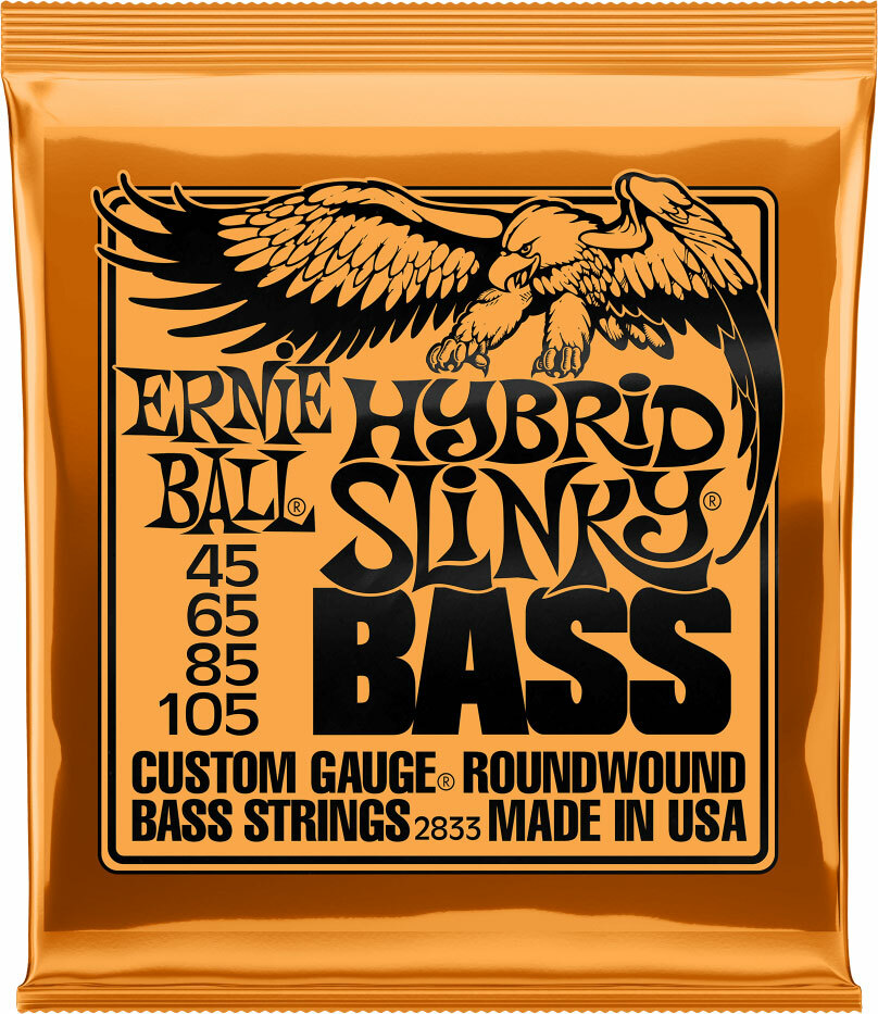 Ernie Ball Jeu De 4 Cordes Bass (4) 2833 Hybrid Slinky Bass 45-105 - Cuerdas para bajo eléctrico - Main picture
