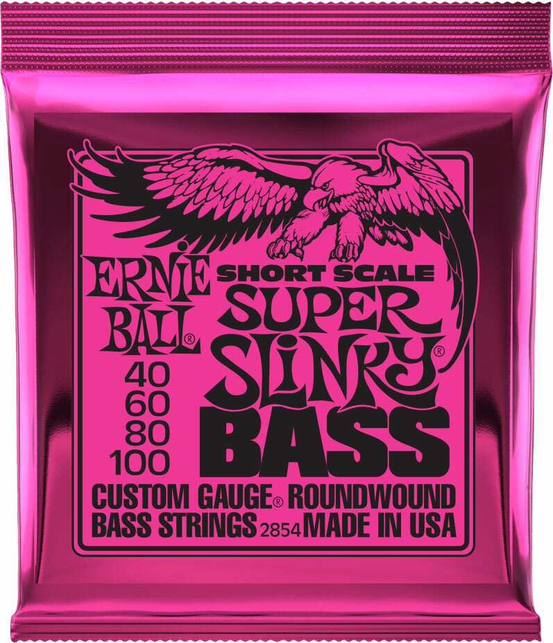 Ernie Ball Jeu De 4 Cordes Bass (4) 2854 Super Slinky Short Scale 40-100 - Cuerdas para bajo eléctrico - Main picture