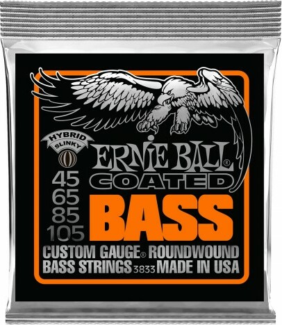 Ernie Ball Jeu De 4 Cordes Bass (4) 3833 Coated Hybrid Slinky 45-105 - Cuerdas para bajo eléctrico - Main picture