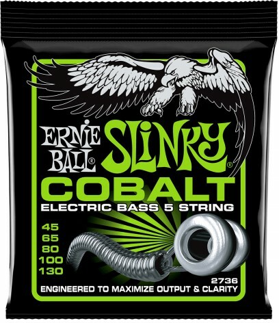 Ernie Ball Jeu De 5 Cordes Bass (5) 2736 Slinky Cobalt 45-130 - Cuerdas para bajo eléctrico - Main picture