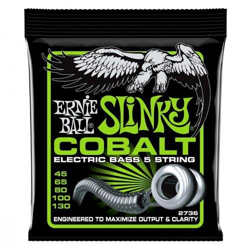 Cuerdas para bajo eléctrico Ernie ball Bass (5) 2736 Slinky Cobalt 45-130
