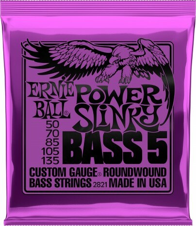 Ernie Ball Jeu De 5 Cordes Bass (5) 2821 Power Slinky 50-135 - Cuerdas para bajo eléctrico - Main picture