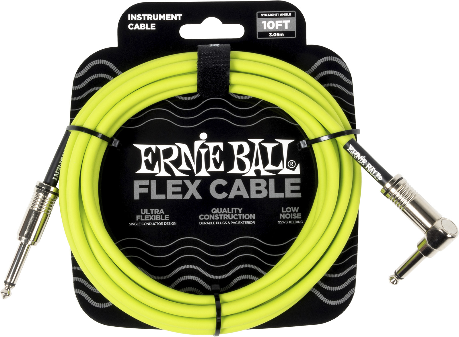 Ernie Ball Câble Instrument Flex Jack/jack Coudé 3m Vert - Cable - Main picture
