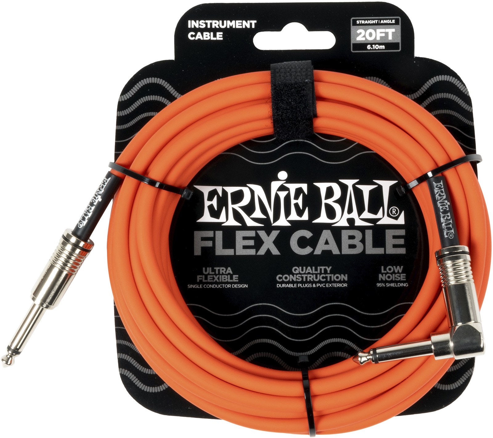 Ernie Ball Câble Instrument Flex Jack/jack Coudé 6m Orange - Cable - Main picture