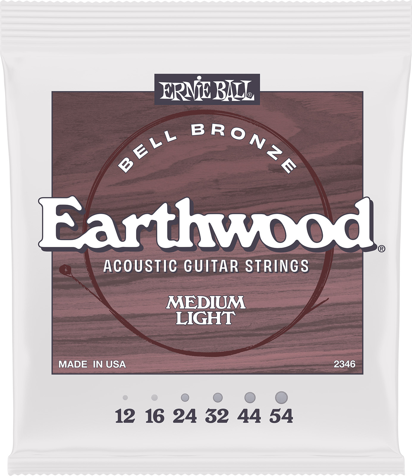 Ernie Ball Jeu De 6 Cordes Earthwood Bell Bronze Medium Light 12-54 - Cuerdas guitarra eléctrica - Main picture