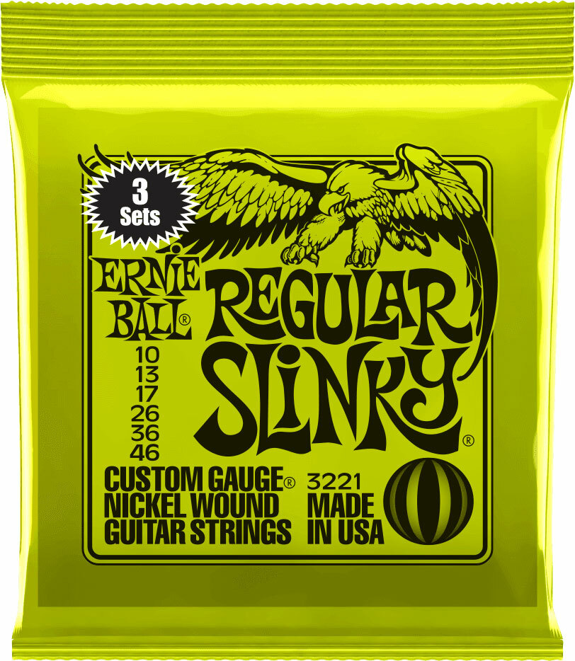 Ernie Ball Jeu De 6 Cordes Electric (3x Set) 3221 Regular Slinky 10-46 - Cuerdas guitarra eléctrica - Main picture