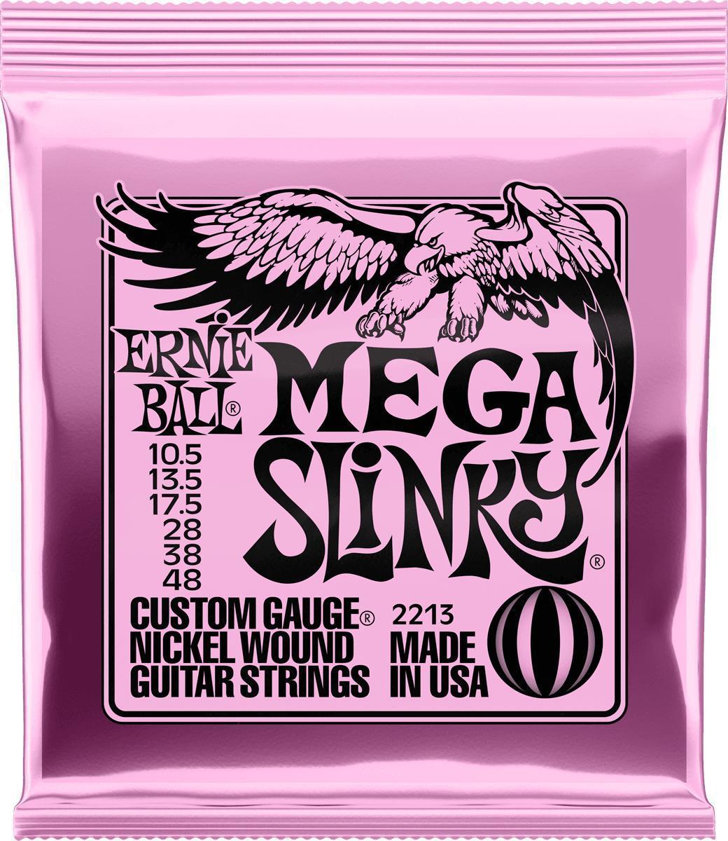Cuerdas guitarra eléctrica Ernie ball Electric 2213 Mega Slinky 10,5-48 - Juego de cuerdas