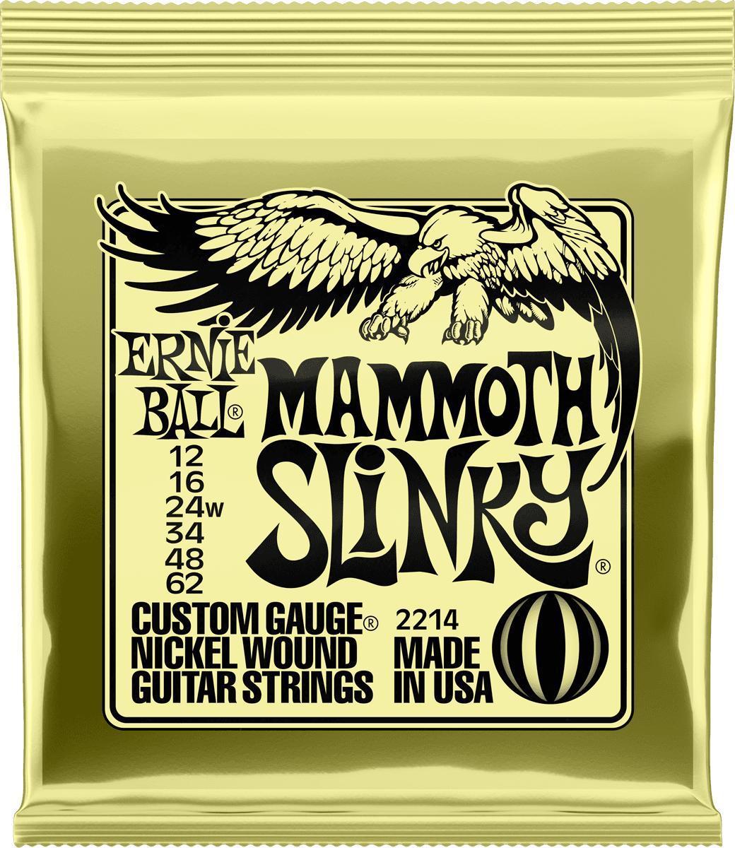 Cuerdas guitarra eléctrica Ernie ball Electric (6) 2214 Mammoth Slinky 12-62 - Juego de cuerdas