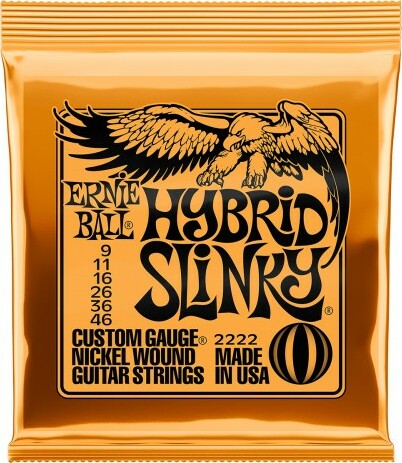 Ernie Ball Jeu De 6 Cordes Electric (6) 2222 Hybrid Slinky Nickel Wound 9-46 - Cuerdas guitarra eléctrica - Main picture