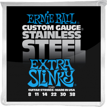 Ernie Ball Jeu De 6 Cordes Electric (6) 2249 Custom Gauge Stainless Steel Extra Slinky 8-38 - Cuerdas guitarra eléctrica - Main picture