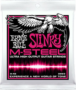 Ernie Ball Jeu De 6 Cordes Electric (6) 2923 Slinky M-steel High Output 9-42 - Cuerdas guitarra eléctrica - Main picture