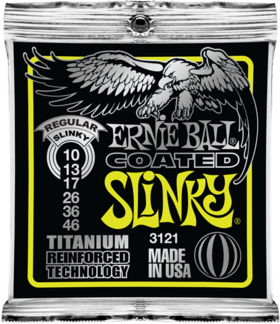 Ernie Ball Jeu De 6 Cordes Electric (6) 3121 Coated Titanium Regular Slinky 10-46 - Cuerdas guitarra eléctrica - Main picture