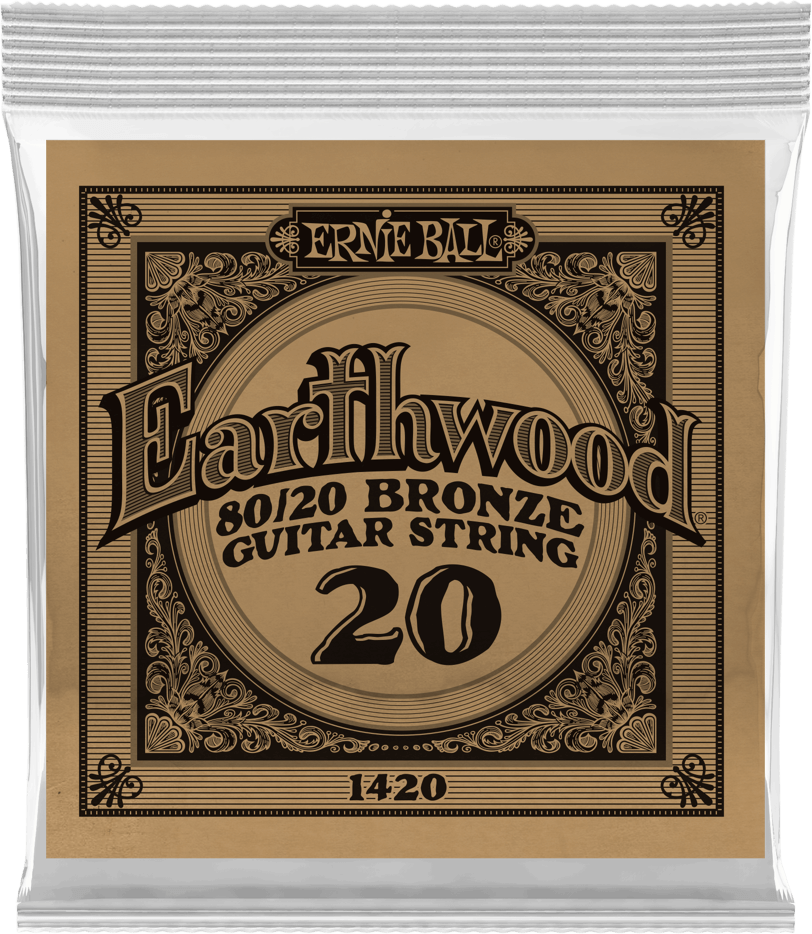 Ernie Ball Corde Au DÉtail Folk (1) Earthwood 80/20 Bronze 020 - Cuerdas guitarra acústica - Main picture