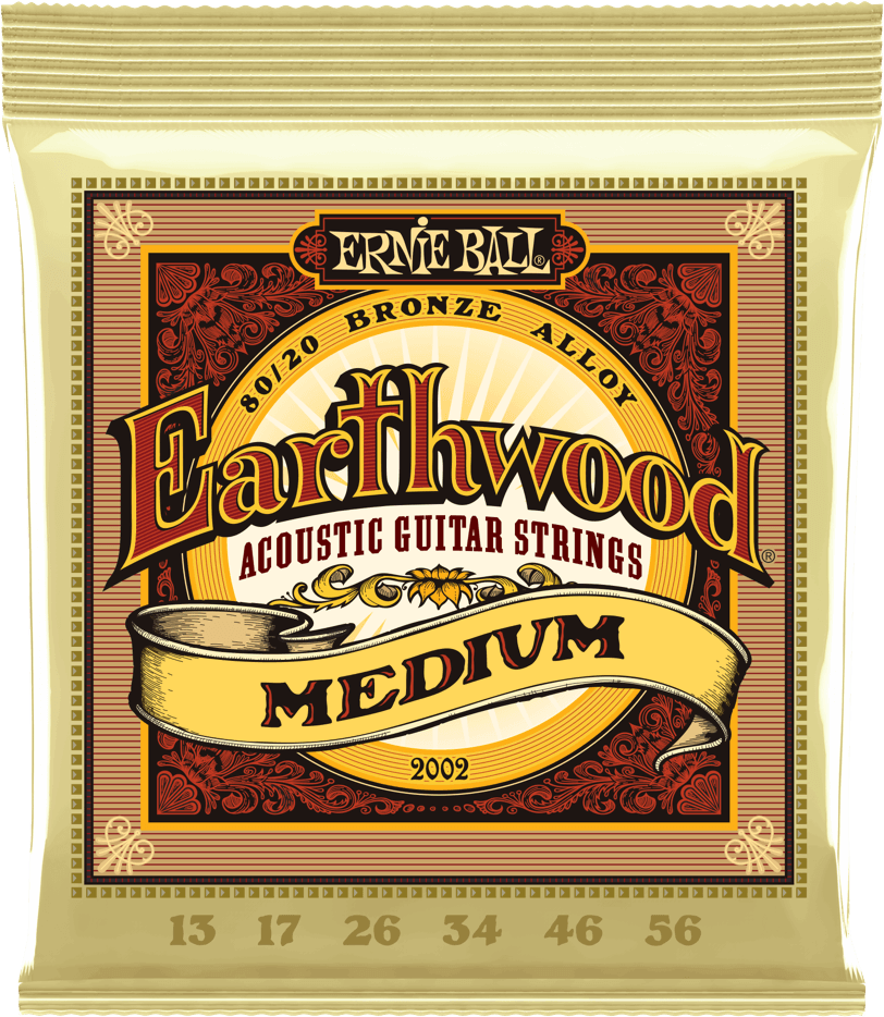 Ernie Ball Jeu De 6 Cordes Folk (6) 2002 Earthwood 80/20 Bronze Medium 13-56 - Cuerdas guitarra acústica - Main picture