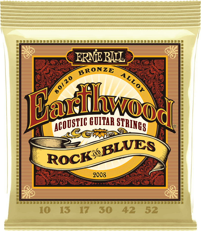 Ernie Ball Jeu De 6 Cordes Folk (6) 2008 Earthwood  80/20 Bronze Rock & Blues 10-52 - Cuerdas guitarra acústica - Main picture