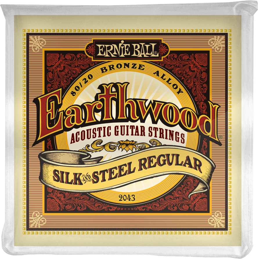 Ernie Ball Jeu De 6 Cordes Folk (6) 2043 Earthwood 80/20 Bronze Regular - Silk&steel 13-56 - Cuerdas guitarra acústica - Main picture