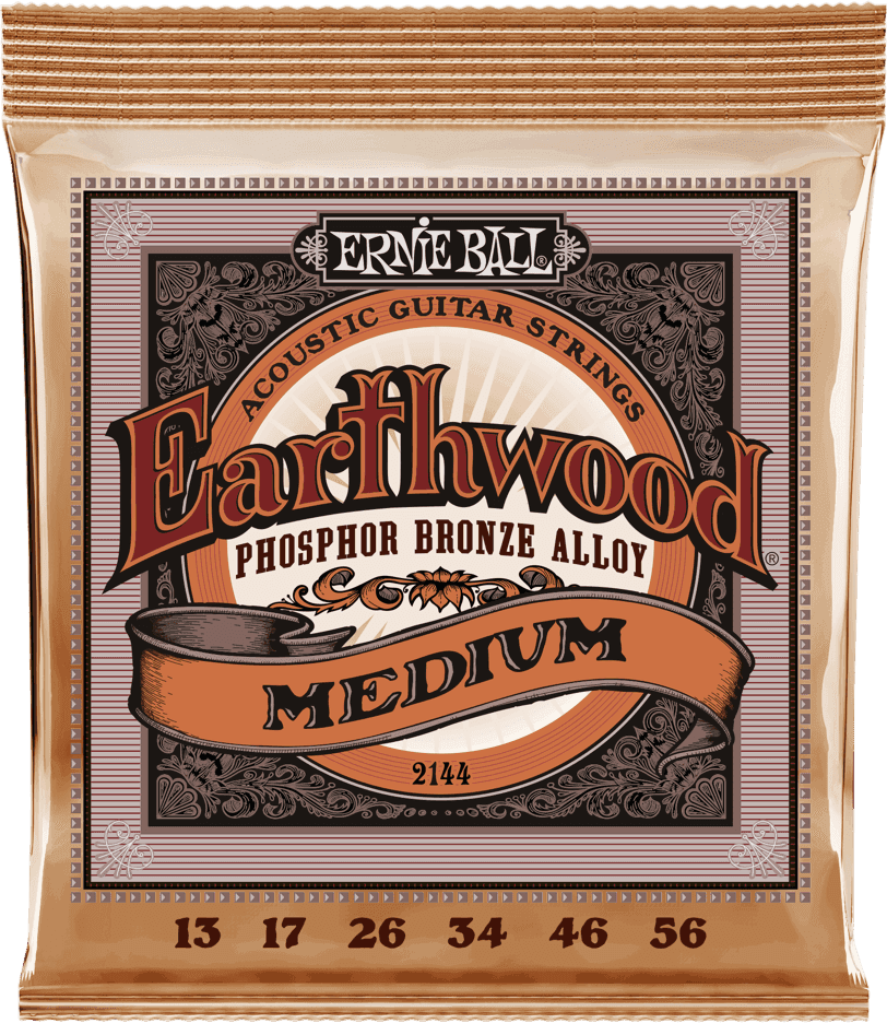 Ernie Ball Jeu De 6 Cordes Folk (6) 2144 Earthwood Phosphore Bronze Medium 13-56 - Cuerdas guitarra acústica - Main picture