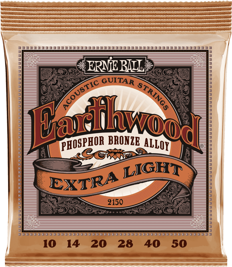 Ernie Ball Jeu De 6 Cordes Folk (6) 2150 Earthwood Phosphore Bronze Extra Light 10-50 - Cuerdas guitarra acústica - Main picture