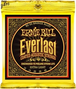 Ernie Ball Jeu De 6 Cordes Folk (6) 2560 Everlast Coated 80/20 Bronze Extra Light 10-50 - Cuerdas guitarra acústica - Main picture