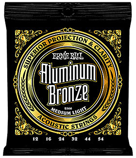 Ernie Ball Jeu De 6 Cordes Folk (6) 2566 Aluminum Bronze Medium Light 12-54 - Cuerdas guitarra acústica - Main picture