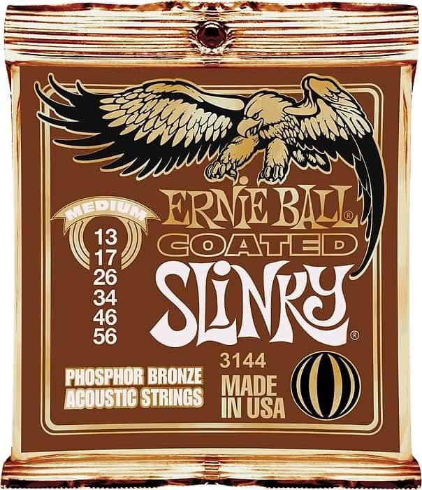 Ernie Ball Jeu De 6 Cordes Folk (6) 3144 Coated Phosphor Bronze Slinky 13-56 - Cuerdas guitarra acústica - Main picture