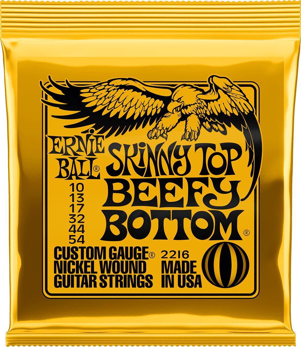Cuerdas guitarra eléctrica Ernie ball P02216 Electric Guitar 6-String Set Skinny Top Beefy Bottom Slinky NPS 10-54 - Juego de cuerdas