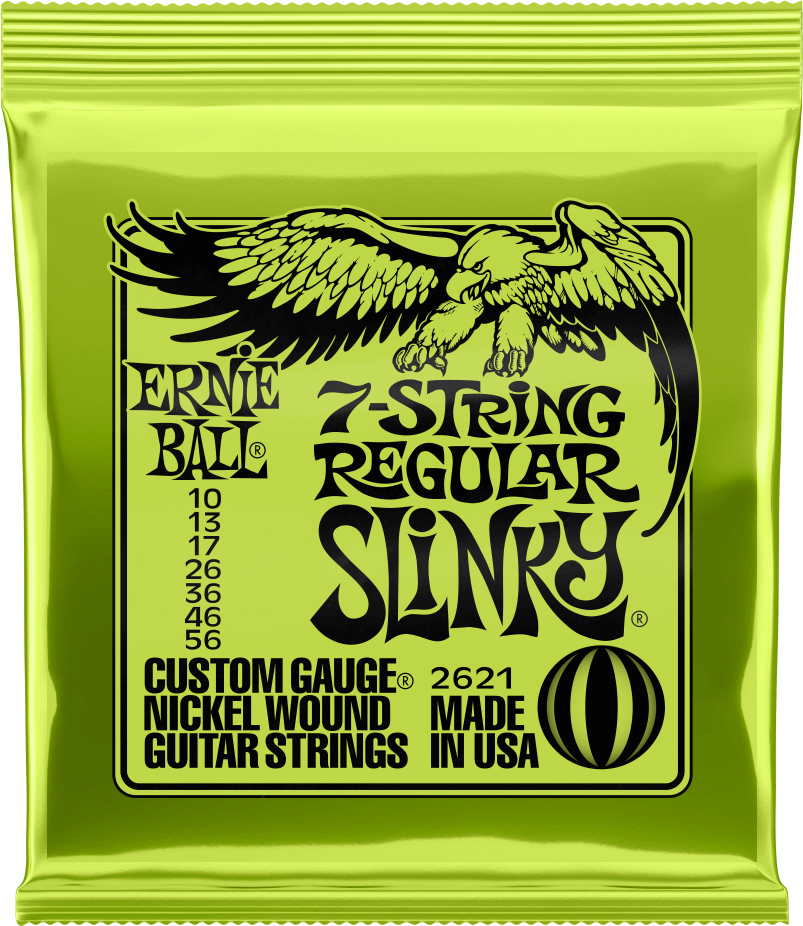 Ernie Ball P02621 Regular Slinky Nickel Wound Electric Guitar Strings 7c 10-56 - Cuerdas guitarra eléctrica - Main picture