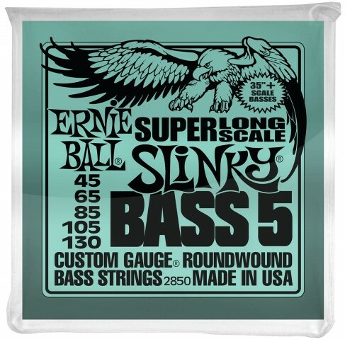 Ernie Ball P02850 5-string Slinky Nickel Wound Super Long Scale Electric Bass 5c 45-130 - Cuerdas para bajo eléctrico - Main picture