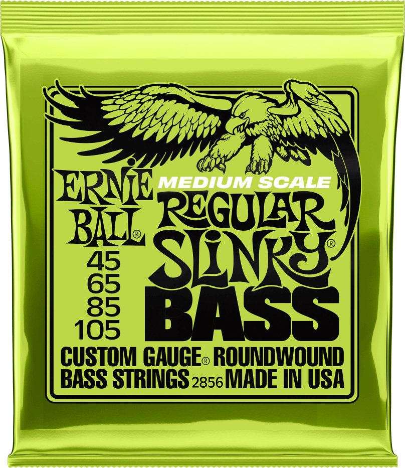 Ernie Ball P02856 Regular Slinky Nickel Wound Medium Scale Electric Bass 4c 45-105 - Cuerdas para bajo eléctrico - Main picture