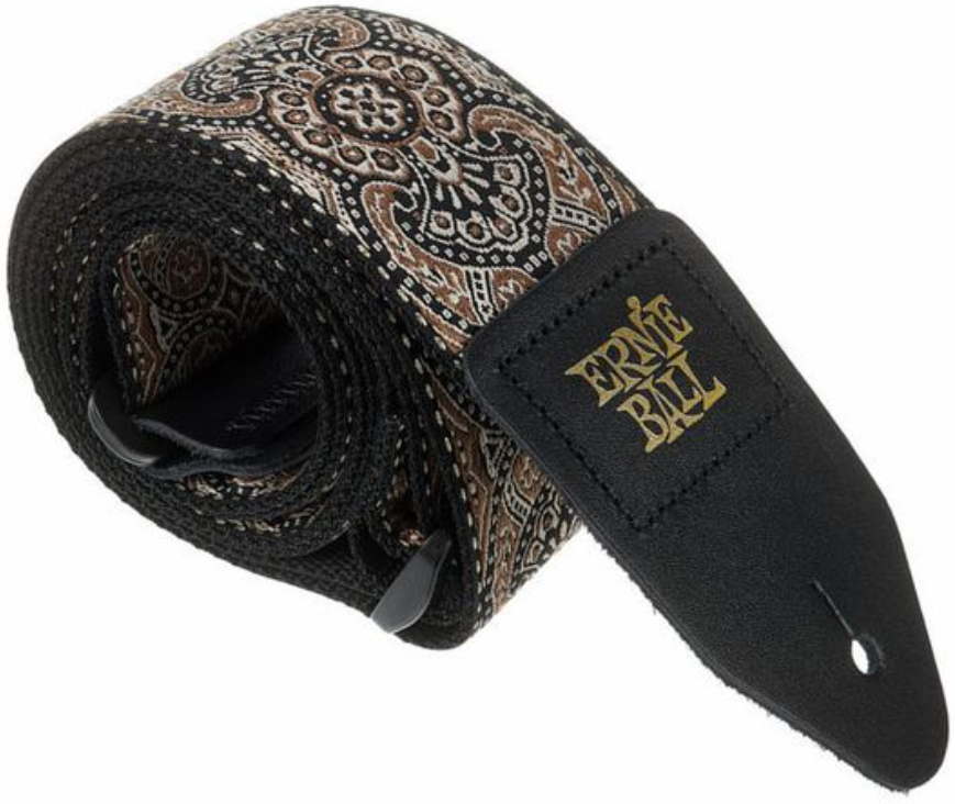 Ernie Ball P04163 Gold & Black Paisley Jacquard 2in. Guitar Strap Polypropylene 5.08cm - Correa - Main picture