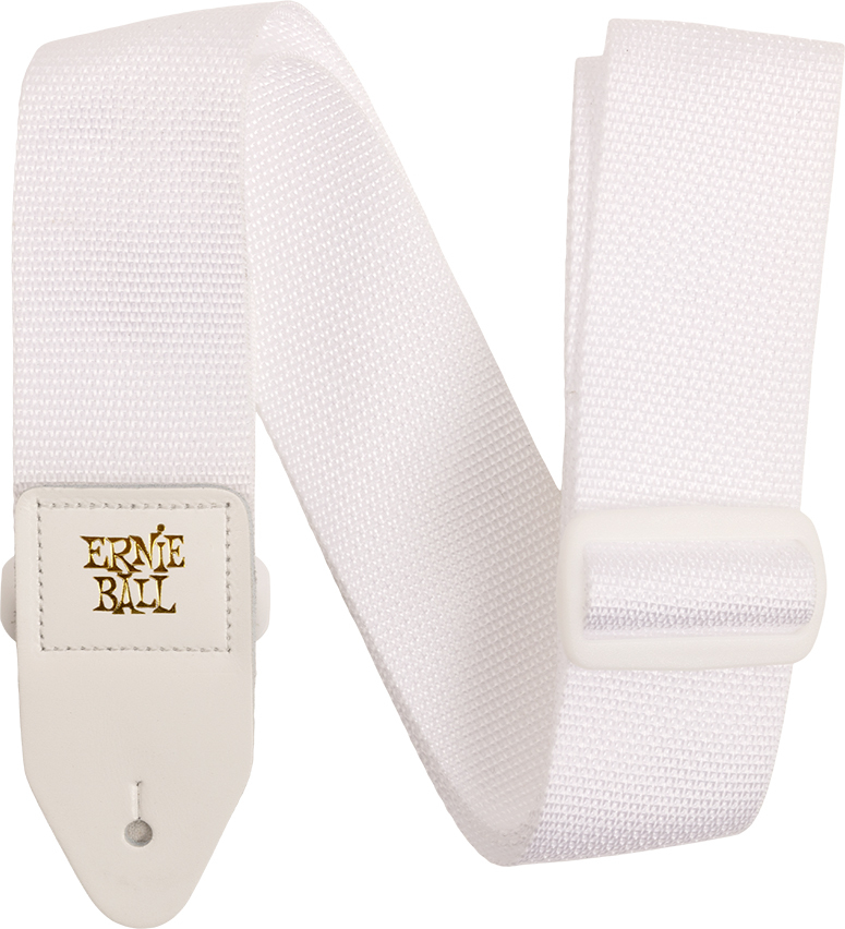 Ernie Ball Polypro 2.inc Guitar Strap White & White - Correa - Main picture