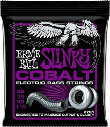 Cuerdas para bajo eléctrico Ernie ball Bass (4) 2731 Slinky Cobalt 55-110 - Juego de 4 cuerdas