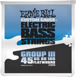 Cuerdas para bajo eléctrico Ernie ball Bass (4) 2806  Flatwound Group III 45-100 - Juego de 4 cuerdas