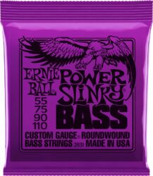 Cuerdas para bajo eléctrico Ernie ball Bass (4) 2831 Power Slinky 55-110 - Juego de 4 cuerdas