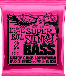 Cuerdas para bajo eléctrico Ernie ball Bass (4) 2834 Super Slinky 45-100 - Juego de 4 cuerdas