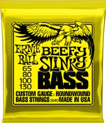Cuerdas para bajo eléctrico Ernie ball Bass 2840 Beefy Slinky 65-130 - Juego de 4 cuerdas