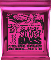 Cuerdas para bajo eléctrico Ernie ball Bass (4) 2854 Super Slinky Short Scale 40-100 - Juego de 4 cuerdas