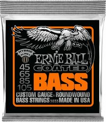 Cuerdas para bajo eléctrico Ernie ball Bass (4) 3833 Coated Hybrid Slinky 45-105 - Juego de 4 cuerdas