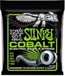 Cuerdas para bajo eléctrico Ernie ball Bass (5) 2736 Slinky Cobalt 45-130 - Juego de 5 cuerdas
