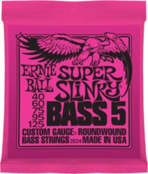Cuerdas para bajo eléctrico Ernie ball Bass (5) 2824 Super Slinky 40-125 - Juego de 5 cuerdas