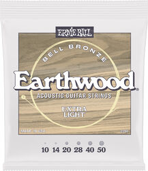 Cuerdas guitarra eléctrica Ernie ball Earthwood bell bronze extra light 10-50 - Juego de cuerdas