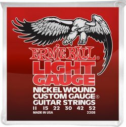 Cuerdas guitarra eléctrica Ernie ball Electric (6) 2208 Nickel Wound Light 11-52 - Juego de cuerdas