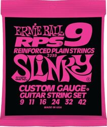 Cuerdas guitarra eléctrica Ernie ball Electric (6) 2239 RPS-9 Super Slinky  9-42 - Juego de cuerdas