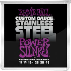 Cuerdas guitarra eléctrica Ernie ball Electric (6) 2245 Stainless Steel Power Slinky 11-48 - Juego de cuerdas