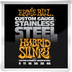 Cuerdas guitarra eléctrica Ernie ball Electric (6) 2247 Stainless Steel Hybrid Slinky 9-46 - Juego de cuerdas