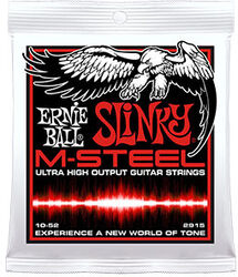 Cuerdas guitarra eléctrica Ernie ball Electric (6) 2915 Slinky M-Steel 10-52 - Juego de cuerdas