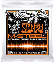 Cuerdas guitarra eléctrica Ernie ball Electric (6) 2922 Slinky M-Steel 9-46 - Juego de cuerdas