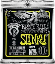 Cuerdas guitarra eléctrica Ernie ball Electric (6) 3121 Coated Titanium Regular Slinky 10-46 - Juego de cuerdas